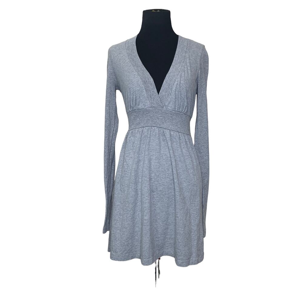 JAMES PERSE gray Long Sleeve V-Neck Mini Dress size 2 - M